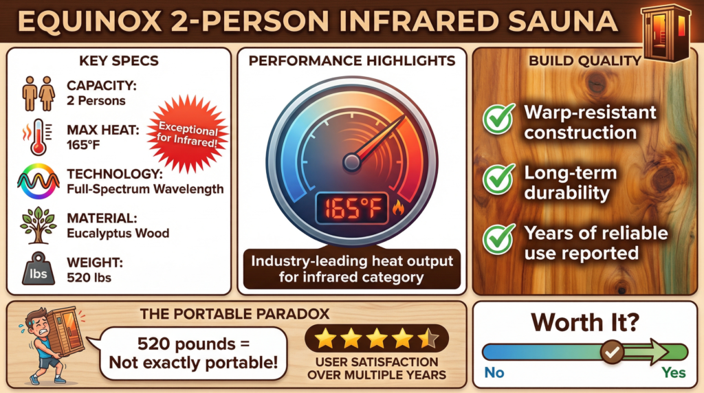 equinox 2-person portable sauna review