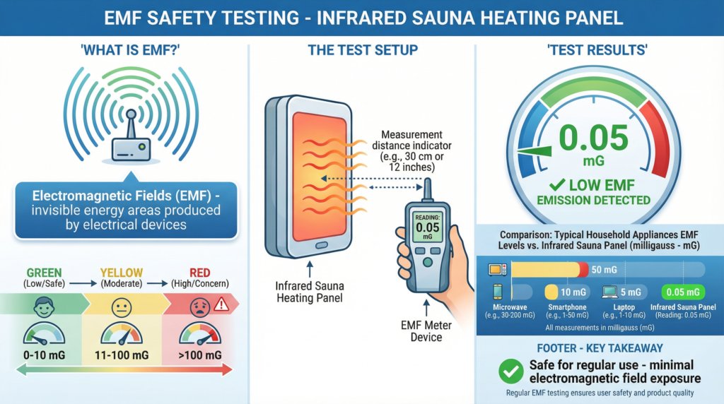 EMF safety testing- infrared sauna heating panel