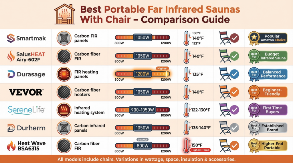 Best Portable Far Infrared Sauna with Chair