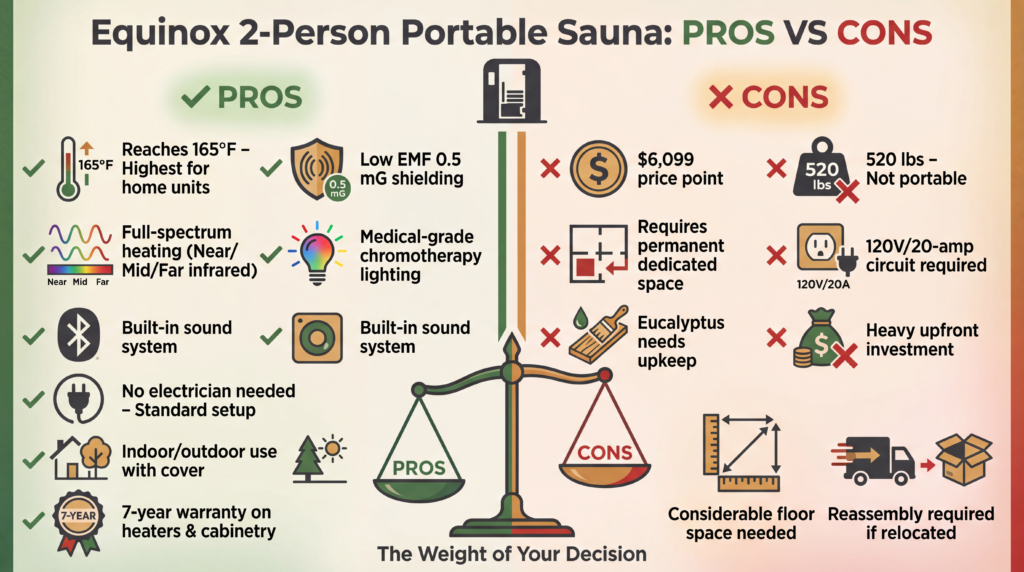 Equinox 2-Person Portable Sauna Pros and Cons