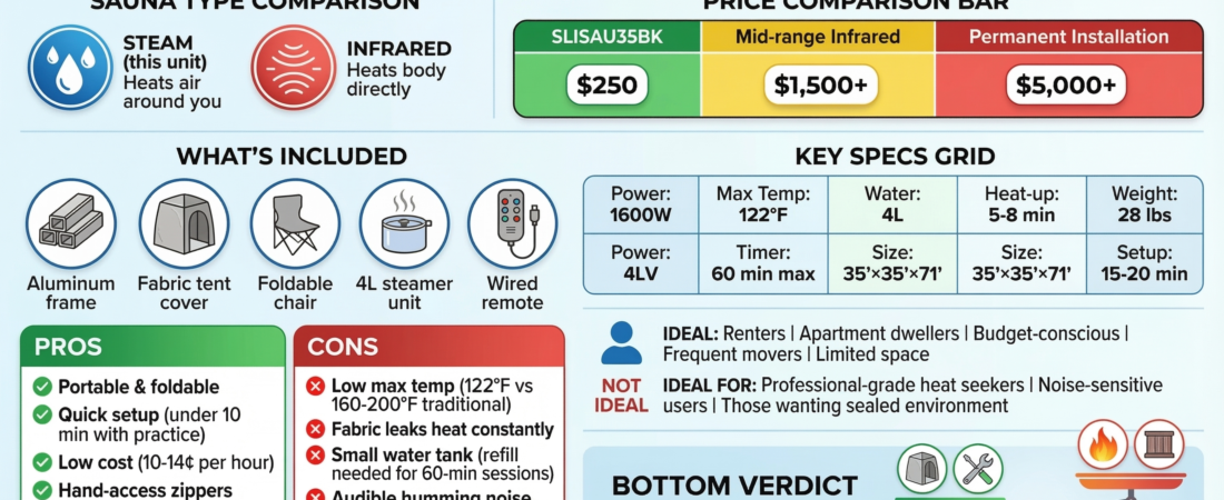 Affordable SLISAU35BK Portable Infrared Home Spa Review