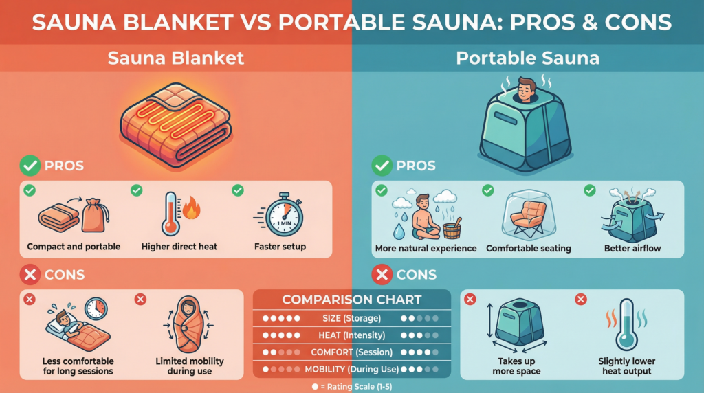 Sauna Blanket vs Portable Sauna Pros and Cons