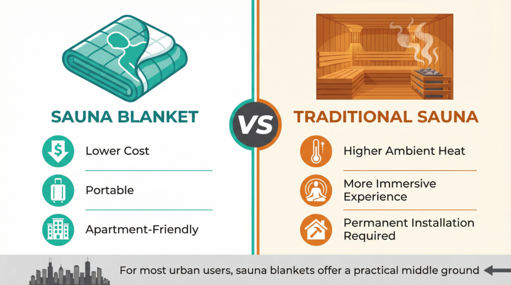 Sauna Blanket vs Traditional Sauna